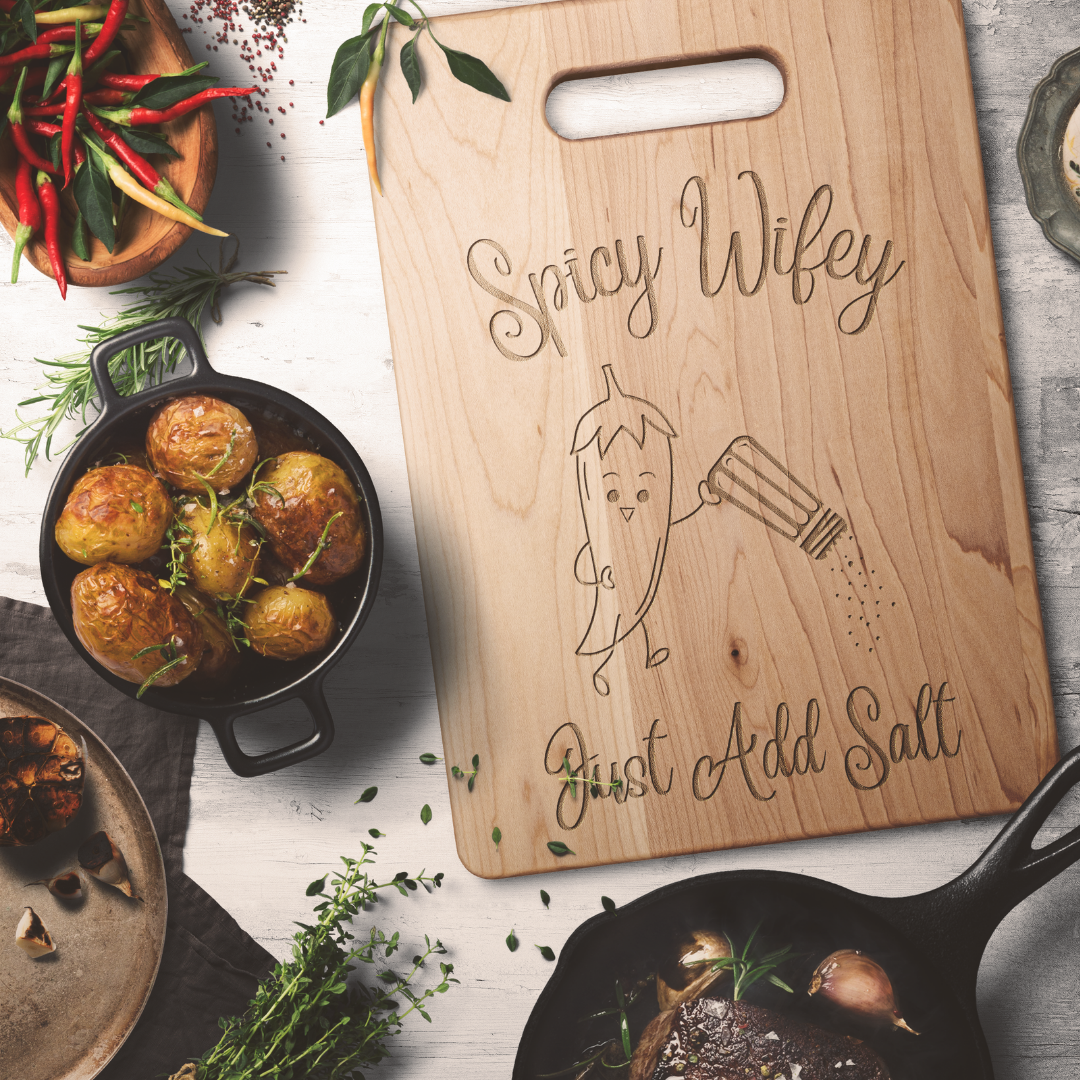Funny Kitchen Decor, Wifey Collection, Chilli Lover Gift, Cutting Board, New Home Gift, Wedding Gift, Housewarming Gift