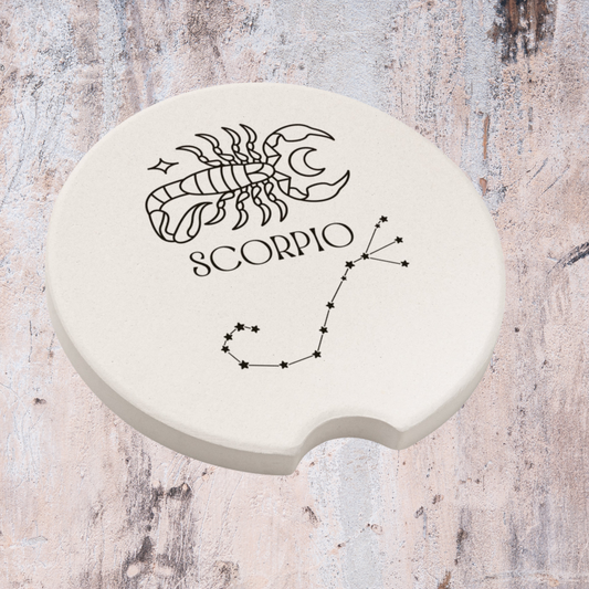 Scorpio Star Sign Car Coasters, Scorpio Star Constellation Coasters, Scorpio Zodiac Coasters, Scorpion Coasters, Gift for Scorpio, Astrology Lover Gift