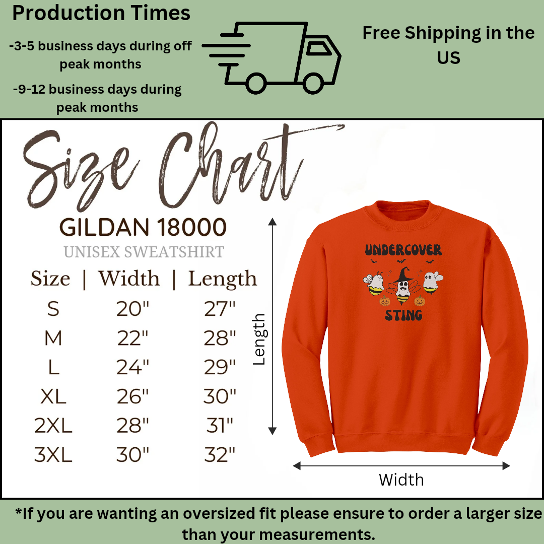 Halloween Ghost Sweatshirt, Undercover Sting Ghost Bees Sweater, Funny Halloween Trick or Treating Sweater, Halloween Apparel, Bee Sweatshirt