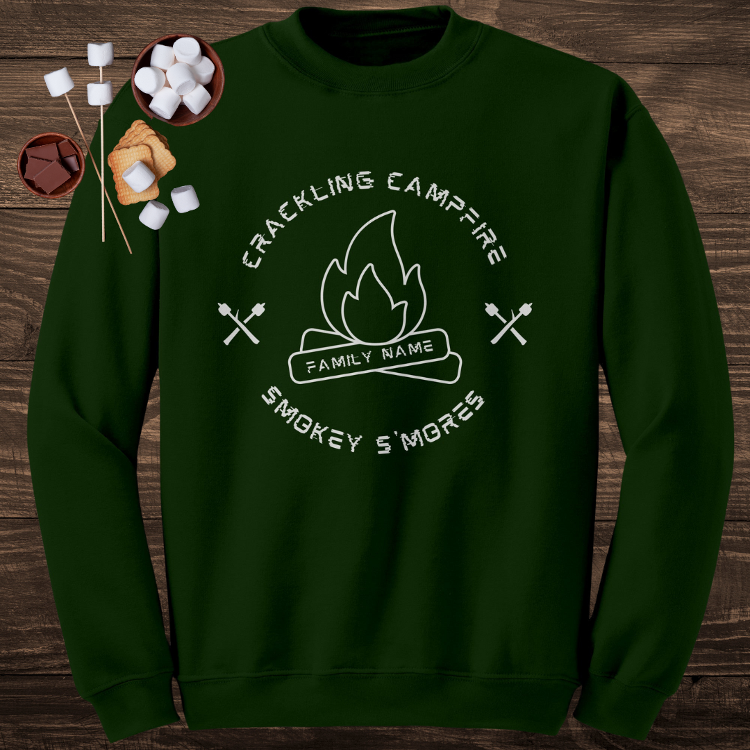 Personalized Crackling Campfire Smokey S'mores Sweatshirt