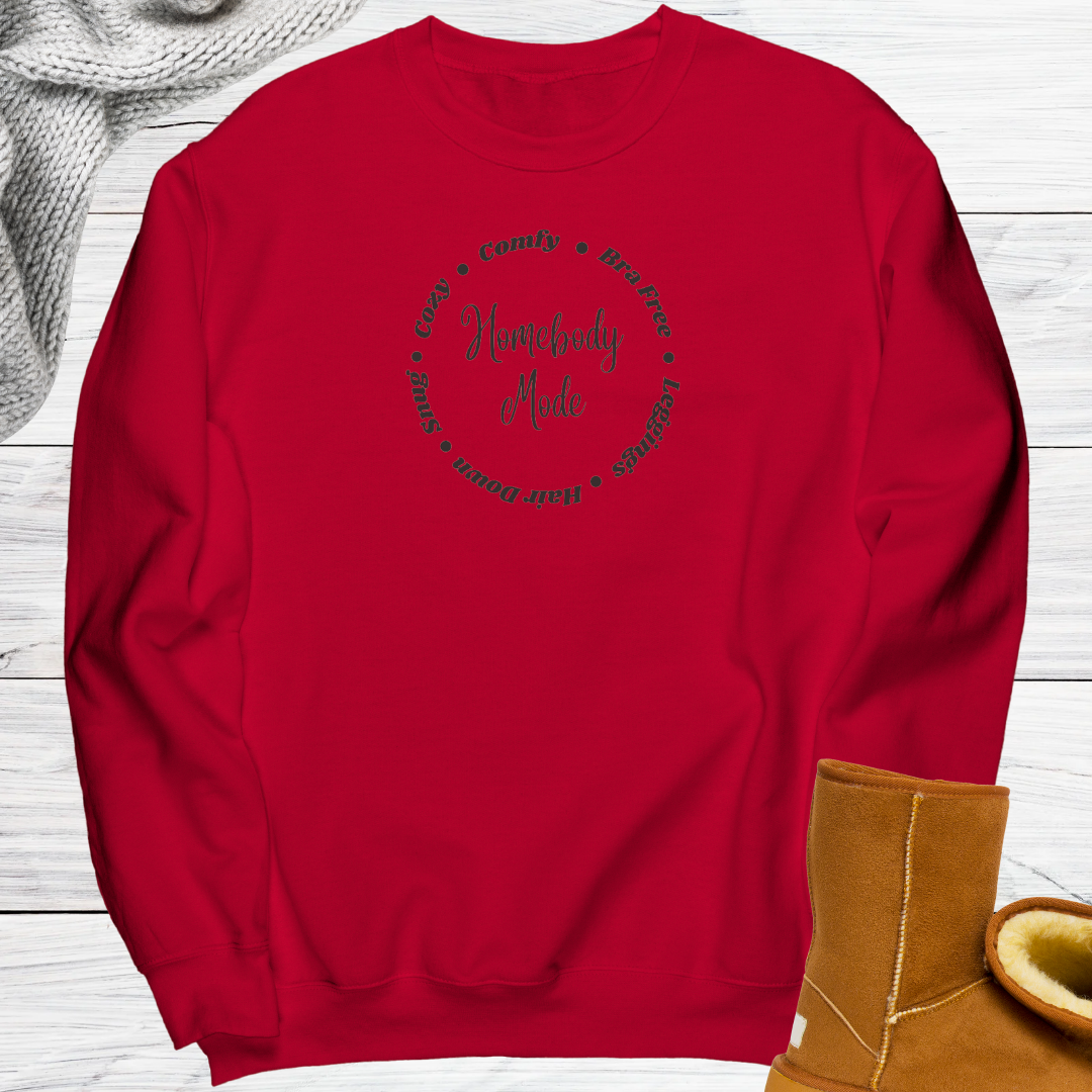 Cozy Homebody Mode Sweatshirt, Comfy Mode Sweater, Women's Oversized Sweatshirt, Funny Winter Sweatshirt, Fall Sweater, Gift for Her