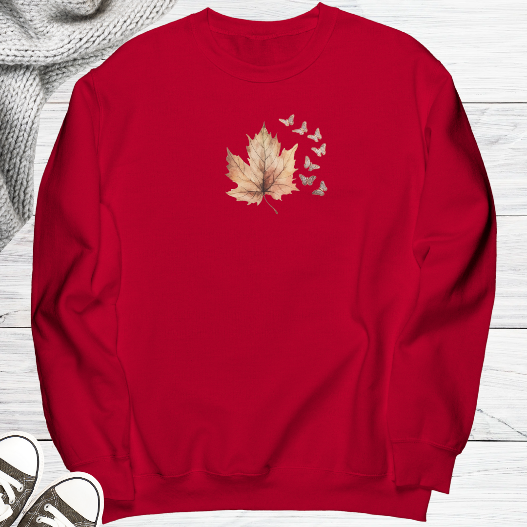 Fall Sweatshirt, Fall Leaf Sweater, Butterfly Sweatshirt, Nature Lover Gift, Fall Apparel