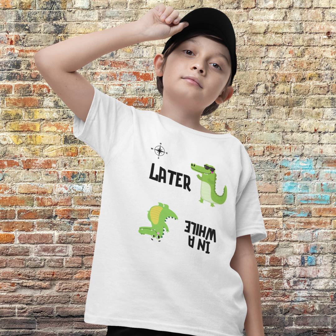 Later Gator Kid's Shirt, In a While Crocodile Children's Shirt, Funny Croc Shirt for Grandkid, Gift for Grandchild