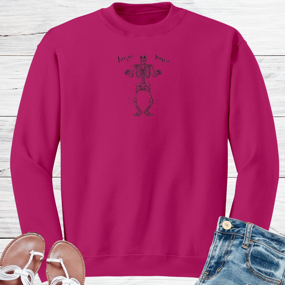 Winter Sweatshirt, Funny Freezin Season Sweater, Cozy Fall Skeleton Sweatshirt, Cold Winter Sweater, Gift for Friend