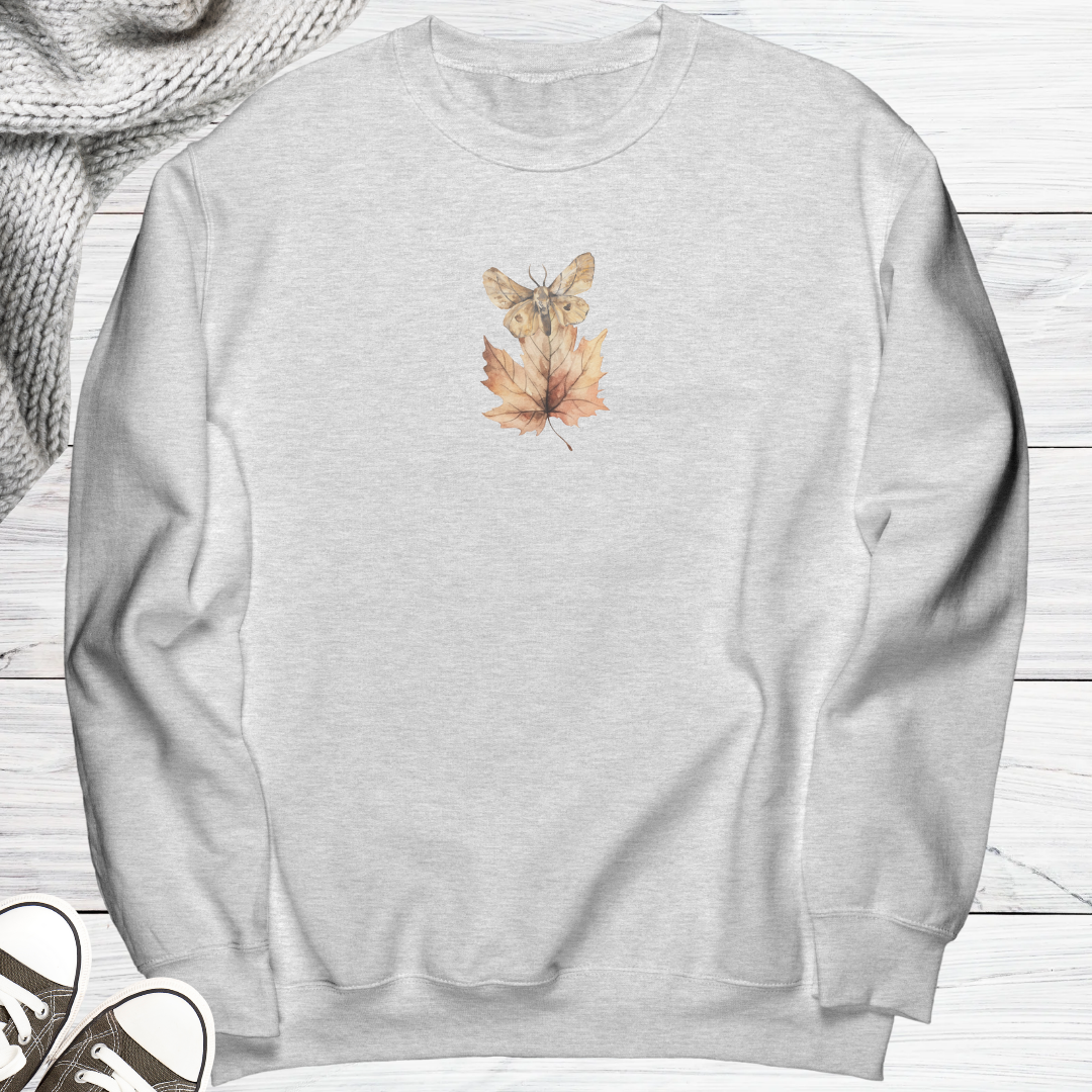 Fall Sweatshirt, Fall Leaf Sweater, Moth Sweatshirt, Autumn Sweatshirt, Fall Apparel