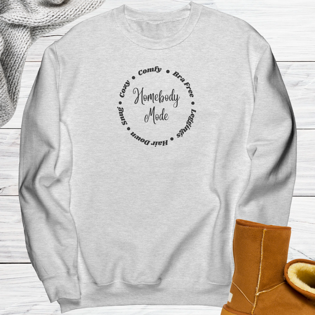 Cozy Homebody Mode Sweatshirt, Comfy Mode Sweater, Women's Oversized Sweatshirt, Funny Winter Sweatshirt, Fall Sweater, Gift for Her