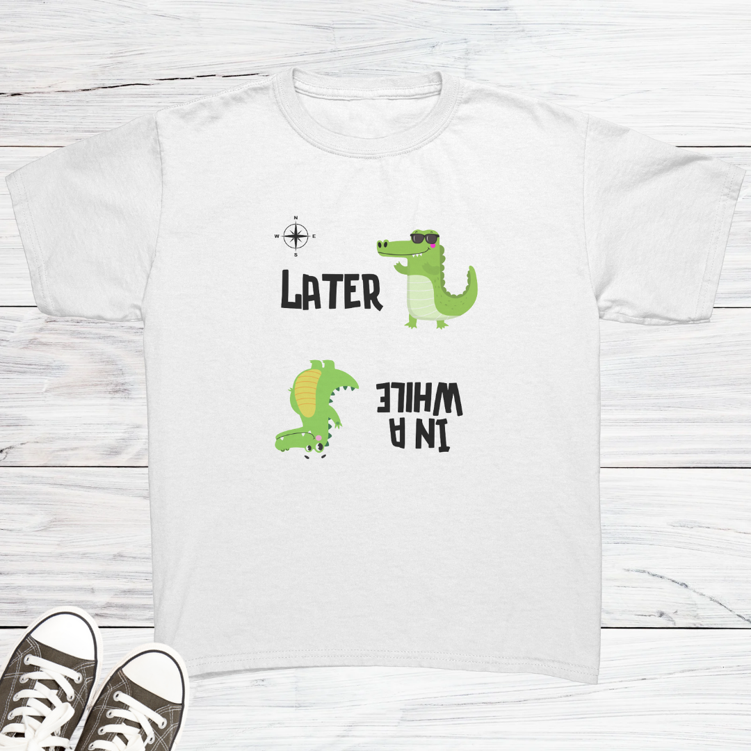 Later Gator Kid's Shirt, In a While Crocodile Children's Shirt, Funny Croc Shirt for Grandkid, Gift for Grandchild