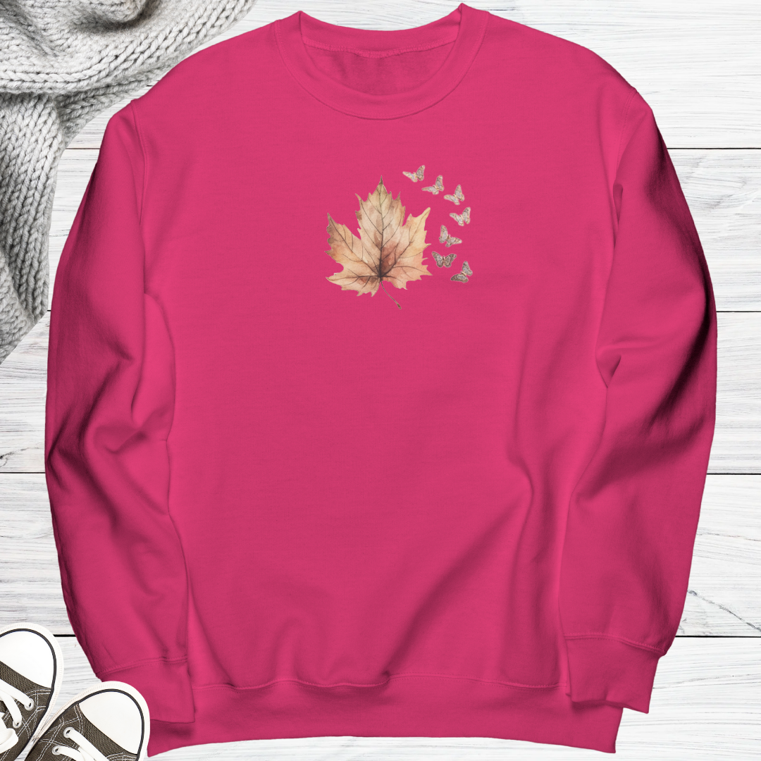 Fall Sweatshirt, Fall Leaf Sweater, Butterfly Sweatshirt, Nature Lover Gift, Fall Apparel