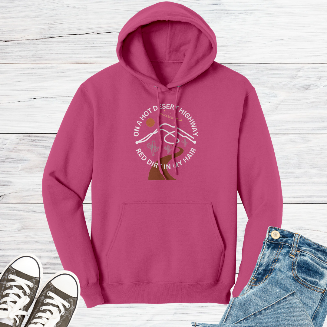 Desert Highway Hoodie, Road Trip Hooded Sweatshirt, Travel Hoodie, Camp Hoodie, Gift for Adventurer