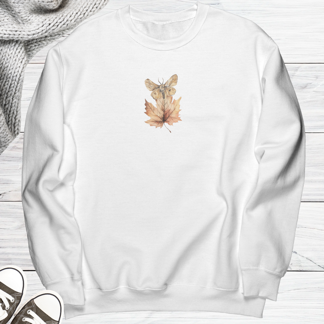 Fall Sweatshirt, Fall Leaf Sweater, Moth Sweatshirt, Autumn Sweatshirt, Fall Apparel