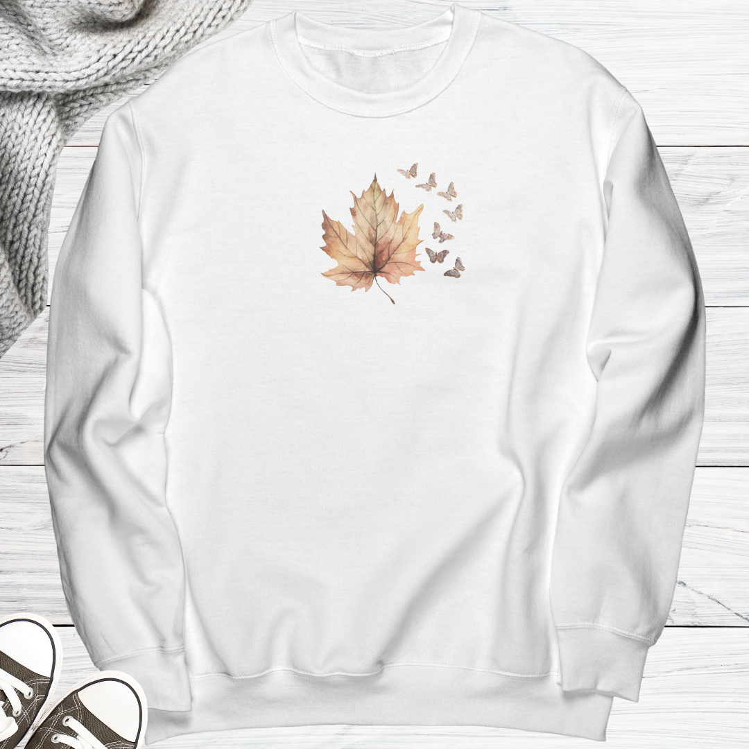 Fall Sweatshirt, Fall Leaf Sweater, Butterfly Sweatshirt, Nature Lover Gift, Fall Apparel
