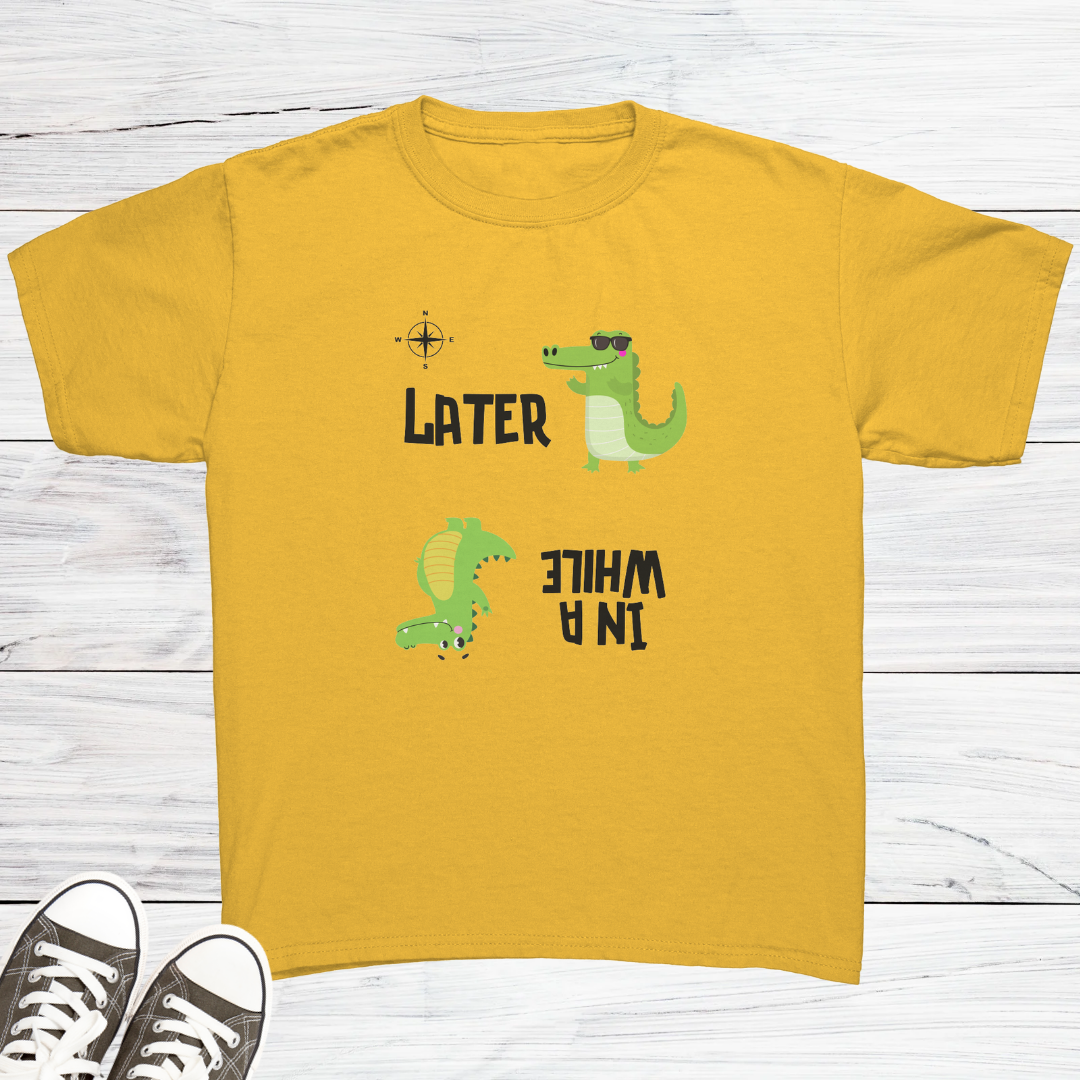 Later Gator Kid's Shirt, In a While Crocodile Children's Shirt, Funny Croc Shirt for Grandkid, Gift for Grandchild
