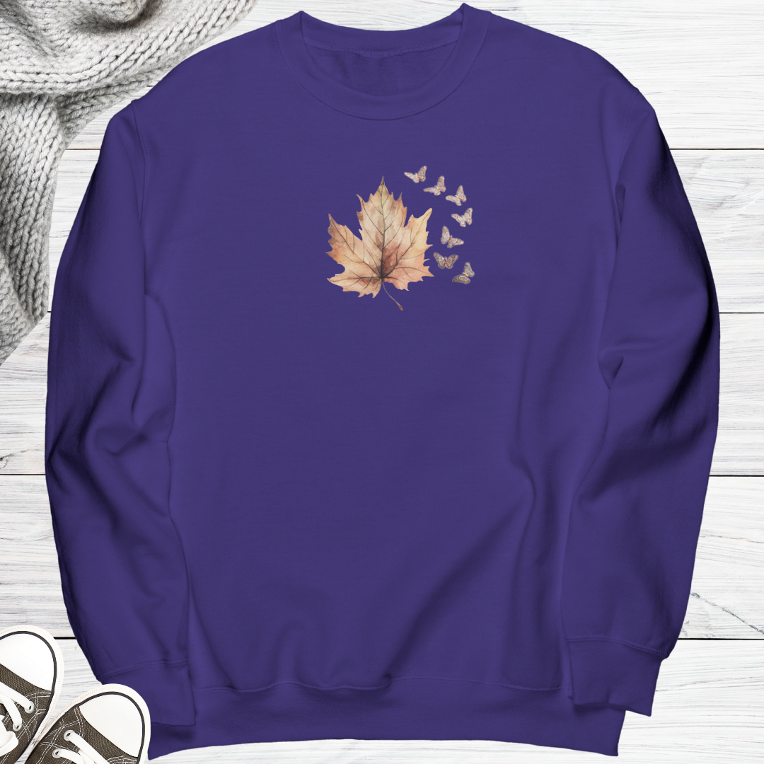 Fall Sweatshirt, Fall Leaf Sweater, Butterfly Sweatshirt, Nature Lover Gift, Fall Apparel