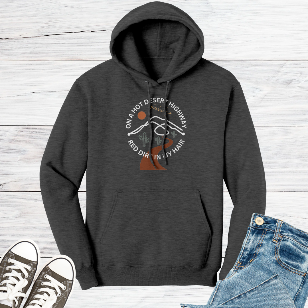 Desert Highway Hoodie, Road Trip Hooded Sweatshirt, Travel Hoodie, Camp Hoodie, Gift for Adventurer