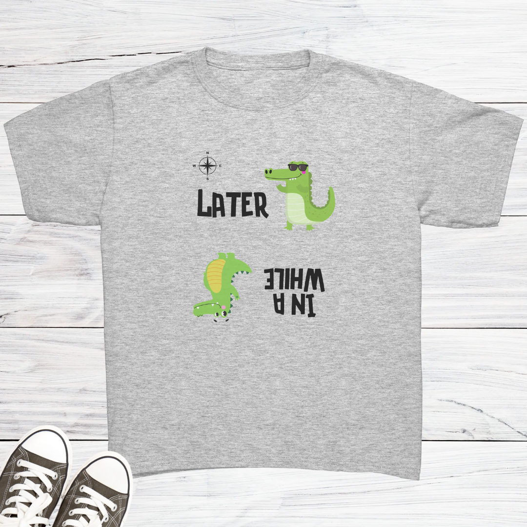 Later Gator Kid's Shirt, In a While Crocodile Children's Shirt, Funny Croc Shirt for Grandkid, Gift for Grandchild